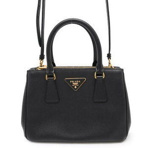 Prada Galleria Handbag Saffiano Leather Shoulder Bag Black s